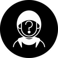 Cyber Cloaked Man in Shadows Glyph Circle Inverted vector