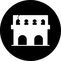 Ancient Aqueduct Structure Illustration Glyph Circle Inverted vector