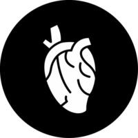 Human Heart Function Monitoring Glyph Circle Inverted vector