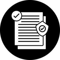 Official Insurance Document Stack Icon Glyph Circle Inverted vector