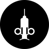 Deep Tissue Needle Biopsy Glyph Circle Inverted vector