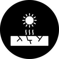 Drought Condition with Cracked Soil Glyph Circle Inverted vector