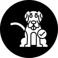 Cat Vaccination Verification Badge Glyph Circle Inverted vector