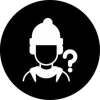 Undisclosed Male Silhouette Icon Glyph Circle Inverted vector