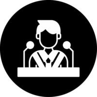 Guest Speaker or Keynote Presenter Glyph Circle Inverted vector