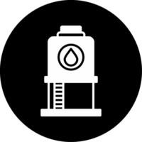 Water Storage Tank with Level Marker Glyph Circle Inverted vector