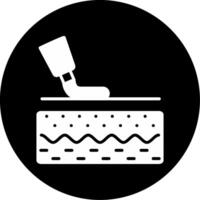Lotion Spreading on Skin Surface Glyph Circle Inverted vector