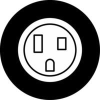 Shockproof Electrical Wall Socket Glyph Circle Inverted vector