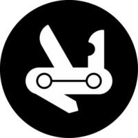 Blade Tool for Cutting Rope Glyph Circle Inverted vector