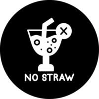 Stop Single Use Plastics Global Movement Glyph Circle Inverted vector