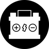 Rechargeable Battery Power Source Glyph Circle Inverted vector