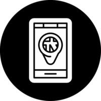 Placeholder Navigation Marker Glyph Circle Inverted vector