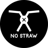 Protect Nature Skip the Straw Icon Glyph Circle Inverted vector