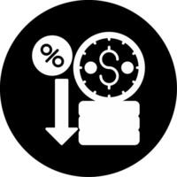 Real Time Financial Analysis Display Glyph Circle Inverted vector