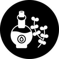 Calming Lavender Essential Oil Glyph Circle Inverted vector