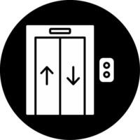 Building Elevator Lift Icon Glyph Circle Inverted vector