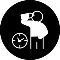 Hydration Intake Reminder Glyph Circle Inverted vector