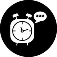 Bedtime Sleep Reminder Glyph Circle Inverted vector