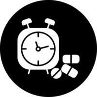 Time to Take Medication Alert Glyph Circle Inverted vector