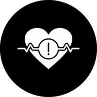 Heart Rate Fluctuation Alert Glyph Circle Inverted vector