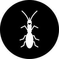 Primitive Bristletail Insect Glyph Circle Inverted vector
