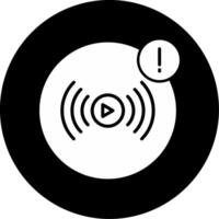 Upcoming Livestream Notification Glyph Circle Inverted vector