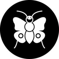Colorful Swallowtail Butterfly Glyph Circle Inverted vector