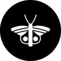 Fast Flying Hawk Moth Glyph Circle Inverted vector