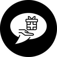 Giveaway Participation Notification Glyph Circle Inverted vector