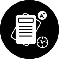 Exam Date Reminder Glyph Circle Inverted vector