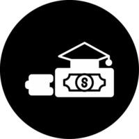Tuition Fee Due Alert Glyph Circle Inverted vector