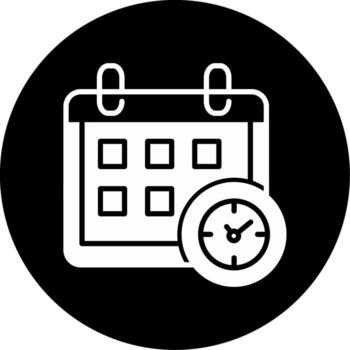 clase calendario notificación glifo circulo invertido vector