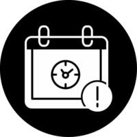 Library Book Due Reminder Glyph Circle Inverted vector