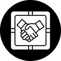 Collaboration Request Notification Glyph Circle Inverted vector