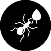 Leaf Carrying Leafcutter Ant Glyph Circle Inverted vector