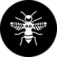Black And Yellow Yellowjacket Glyph Circle Inverted vector