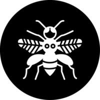 Bald Faced Hornet Wasp Glyph Circle Inverted vector