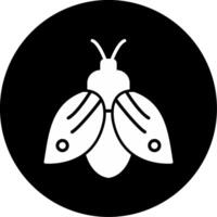 Leaf Cutting Leafcutter Bee Glyph Circle Inverted vector