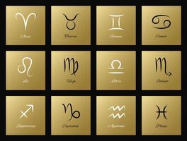 set of icons with zodiac signs vector