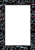 Abstract dark vertical frame with scribbles vector