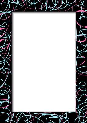 Abstract dark vertical frame with scribbles