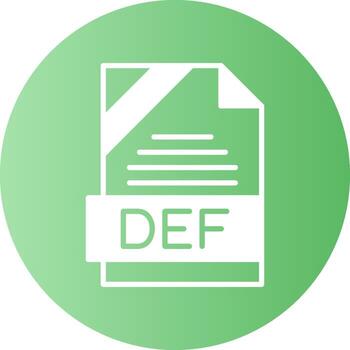 DEF Format Solid Gradient Circle Icon vector