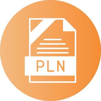PLN Format Solid Gradient Circle Icon vector