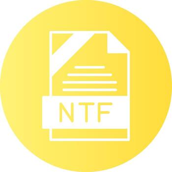 NTF Format Solid Gradient Circle Icon vector