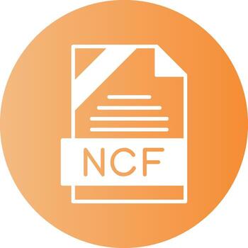 NCF Format Solid Gradient Circle Icon vector
