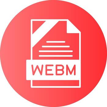 WebM Format Solid Gradient Circle Icon vector