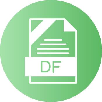 DF Format Solid Gradient Circle Icon vector