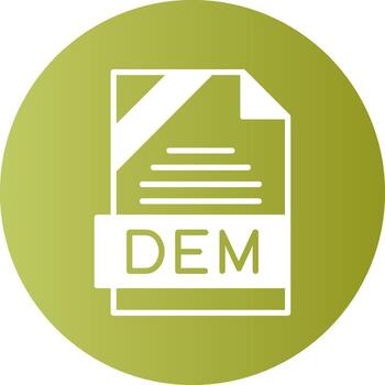 DEM Format Solid Gradient Circle Icon vector
