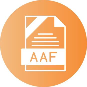 AAF Format Solid Gradient Circle Icon vector