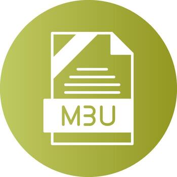 M3U Format Solid Gradient Circle Icon vector